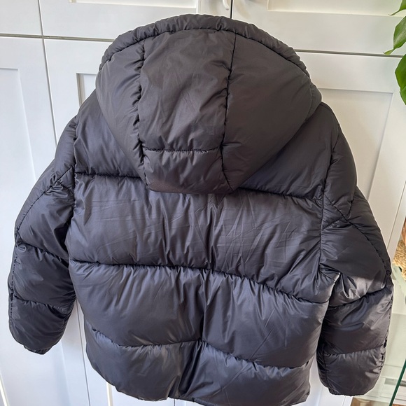 Hooded Black oversize Puffer jacket - Picture 3 of 6